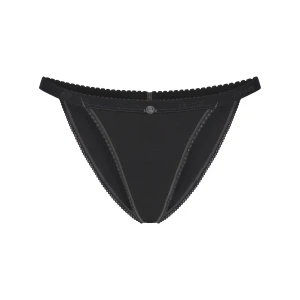 LIGHTWEIGHT COTTON LOGO PICOT STRING BIKINI | SOOT