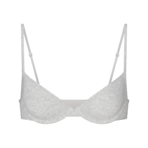 EVERYDAY COTTON UNLINED DEMI BRA | LIGHT HEATHER GREY