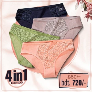 4 Pieces Combo Set Japanese Style Women's Breathable and Comfortable Panties