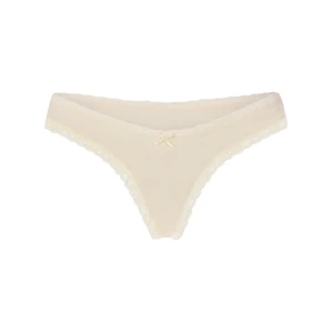 LIGHTWEIGHT COTTON LACE THONG | BUTTER TONAL