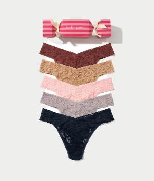 Holiday Cracker Signature Lace Original Rise Thong 5-Pack