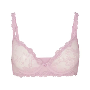 STRETCH LACE UNLINED DEMI BRA | BABY PINK