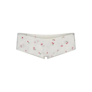STRETCH LACE HIPSTER | IVORY CHERRY PRINT