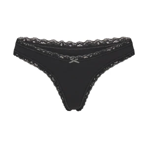 LIGHTWEIGHT COTTON LACE THONG | SOOT