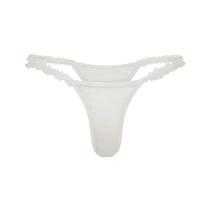 ULTRA FINE MESH RUFFLE STRING THONG | IVORY