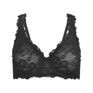 STRETCH LACE UNLINED FULL COVERAGE BRA | SOOT