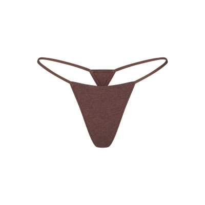 EVERYDAY COTTON STRING THONG | COCOA HEATHER
