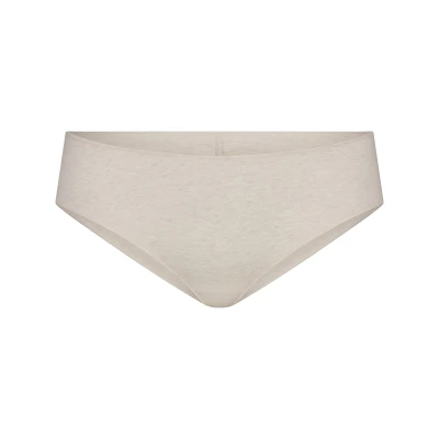 LIGHTWEIGHT COTTON RUCHED BACK HIPSTER | OATMEAL HEATHER