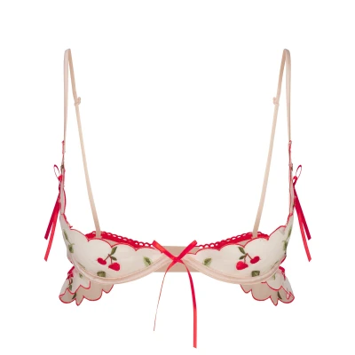 EMBROIDERED TULLE SKIMPY BRA | PRIMROSE CHERRY TULLE