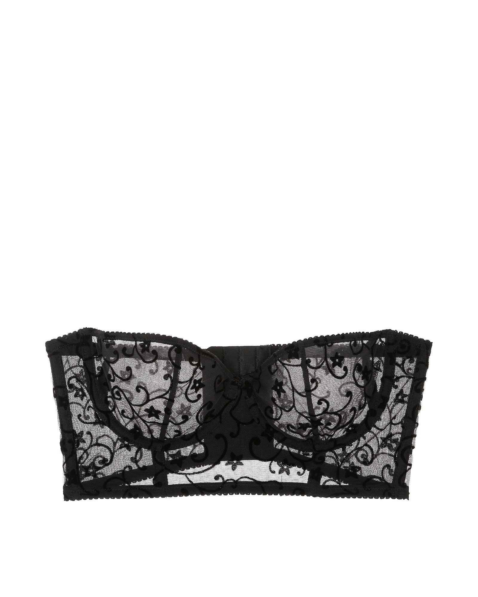 Annabelle Flocked Crop Bustier