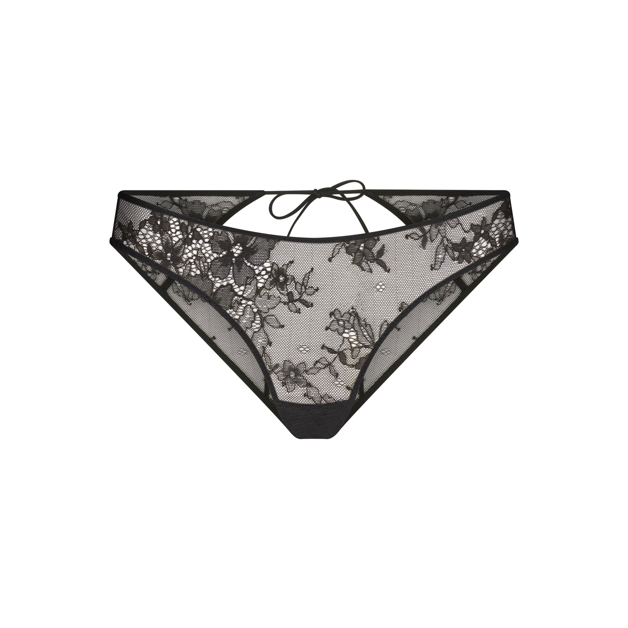 ULTRA FINE LACE PEEK-A-BOO BIKINI | ONYX