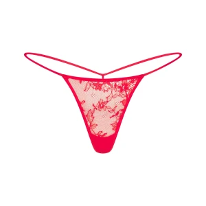 ULTRA FINE LACE MICRO THONG | RUBY