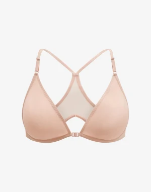 Bare Mesh Front Close Racerback Bra