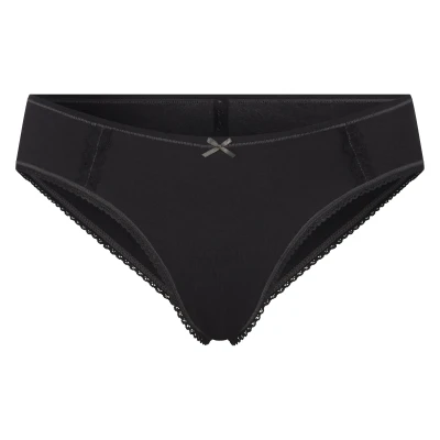 LIGHTWEIGHT COTTON LACE HIPSTER | SOOT TONAL